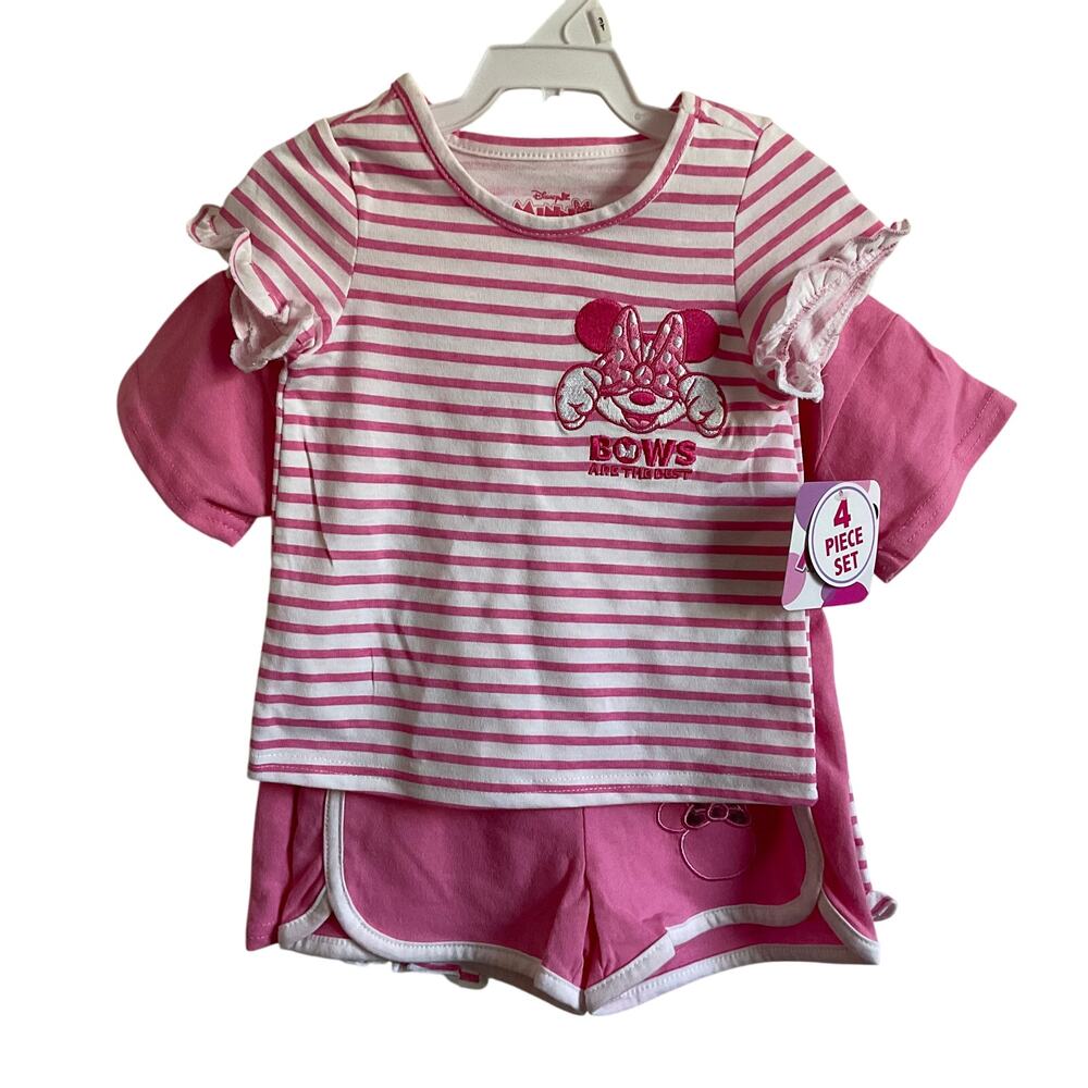 Disney Jr. Minnie Mouse Coquette Bows 4 Piece Outfit Set - Size‎ 3T NEW